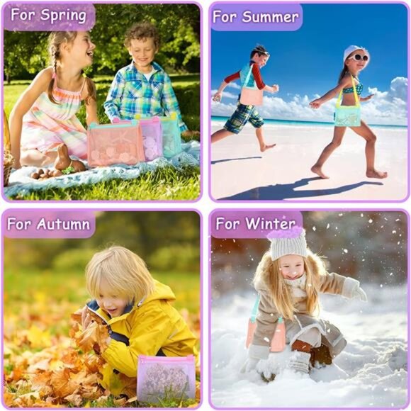 Beach Toy Mesh Beach Bag Kids Shell Collecting Bag Beach Toy Shells Beach Toys - Picture 3 of 7